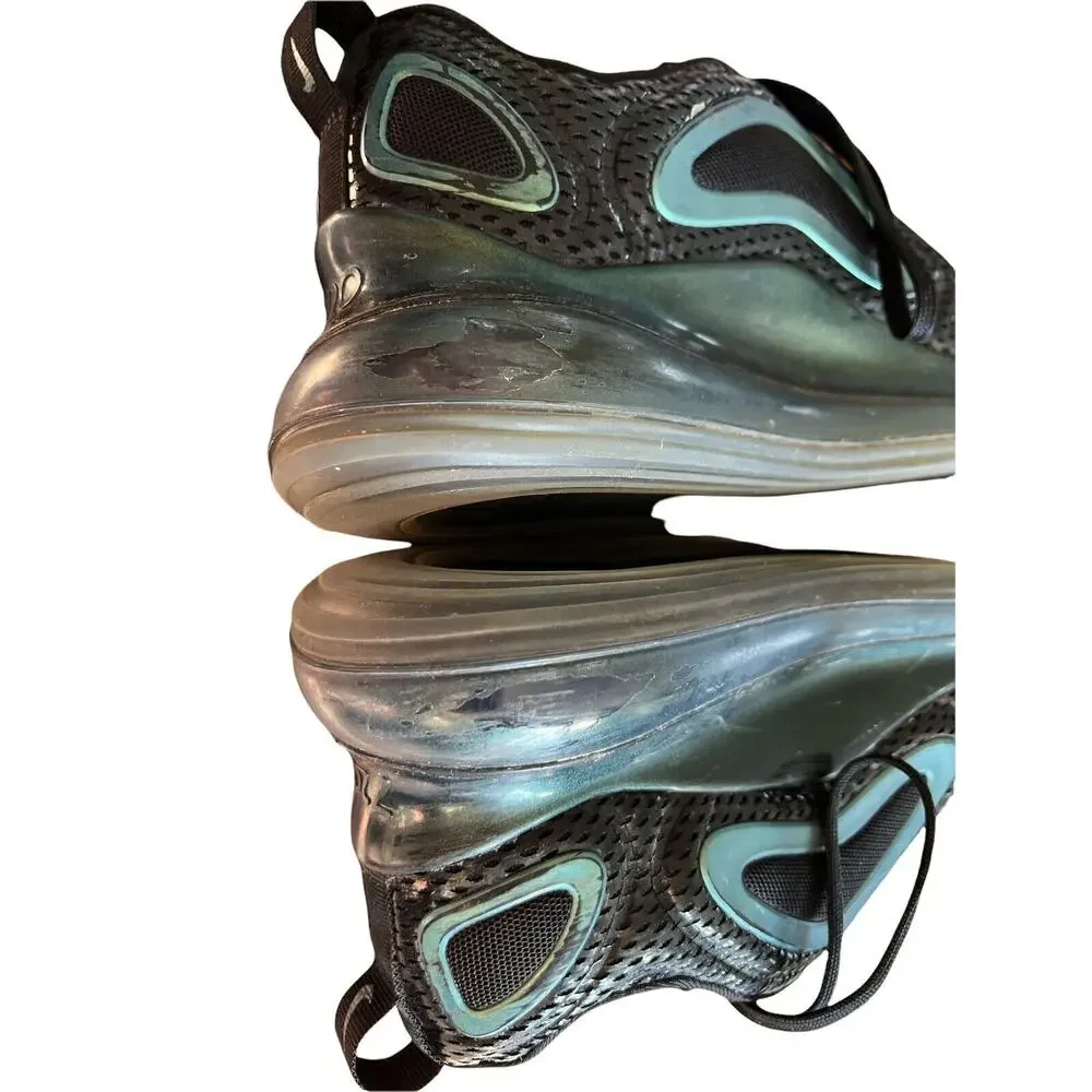 7Y Nike Air Max 720 Iridescent (AQ3196-003) Black Textile No Box Black Teal - Picture 6 of 9